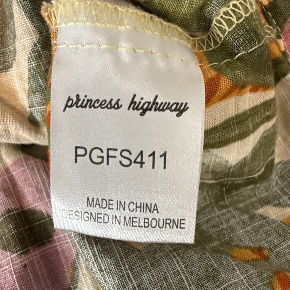 Princess Highway Button A-Line Dress Size 6 Tiger Jungle Organic Cotton Pocket - Picture 10 of 11